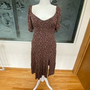 Abercrombie floral smocked sweetheart neckline dress Sz L